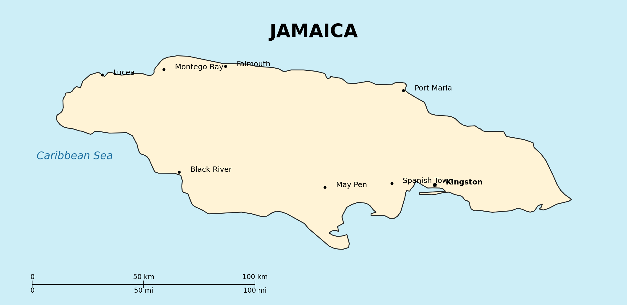 Map of Jamaica