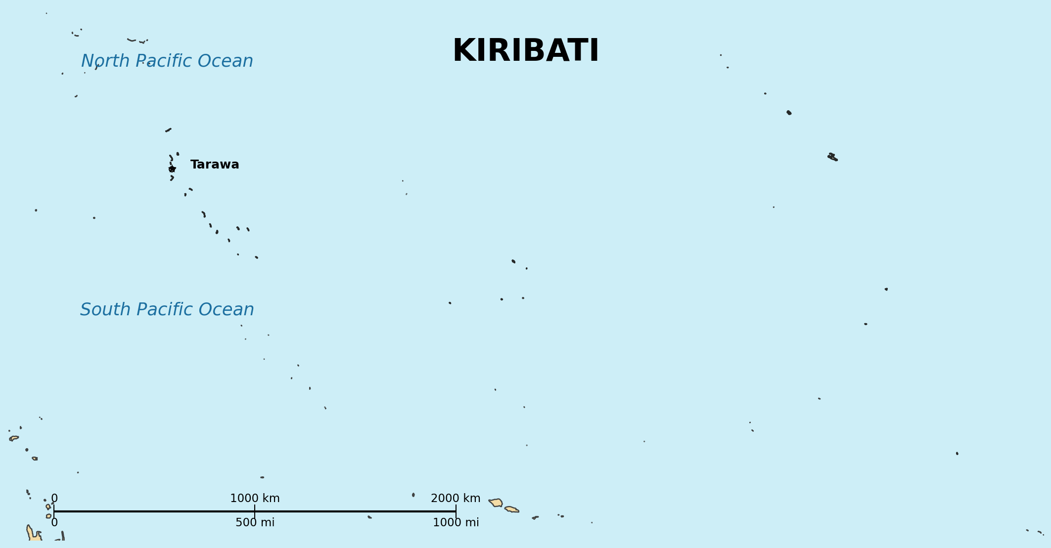 Map of Kiribati (Republic of)