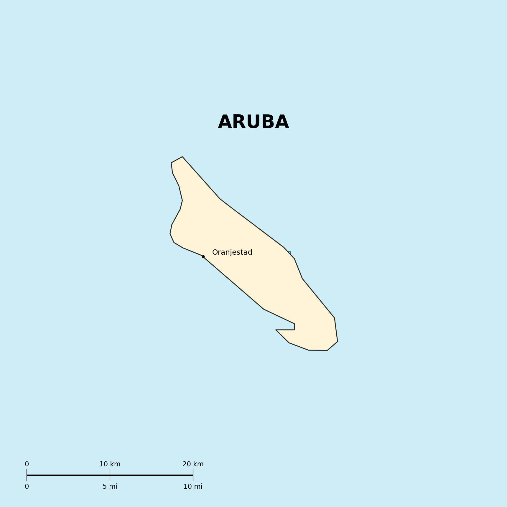 Map of Aruba (Dutch)