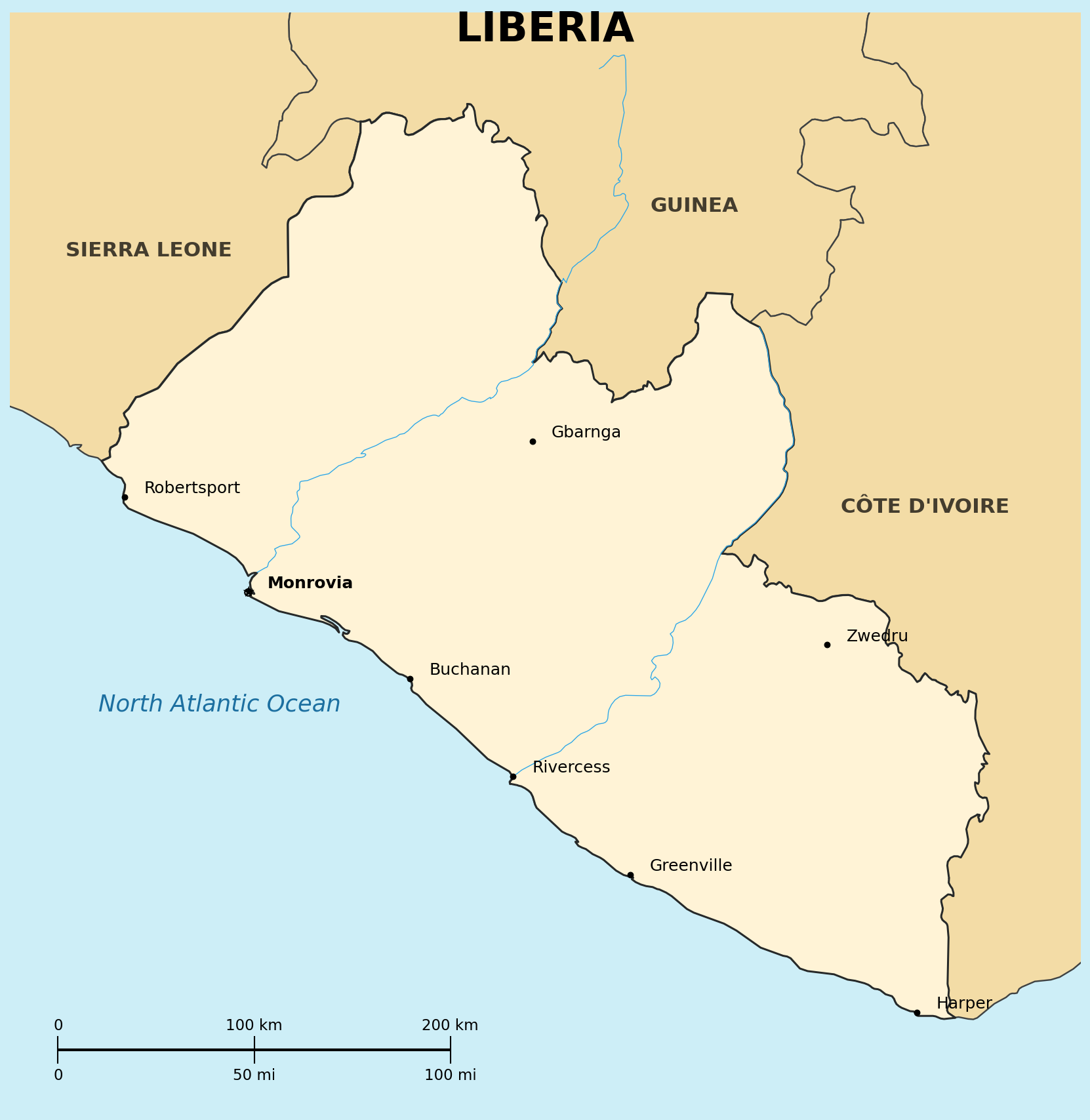 Map of Liberia