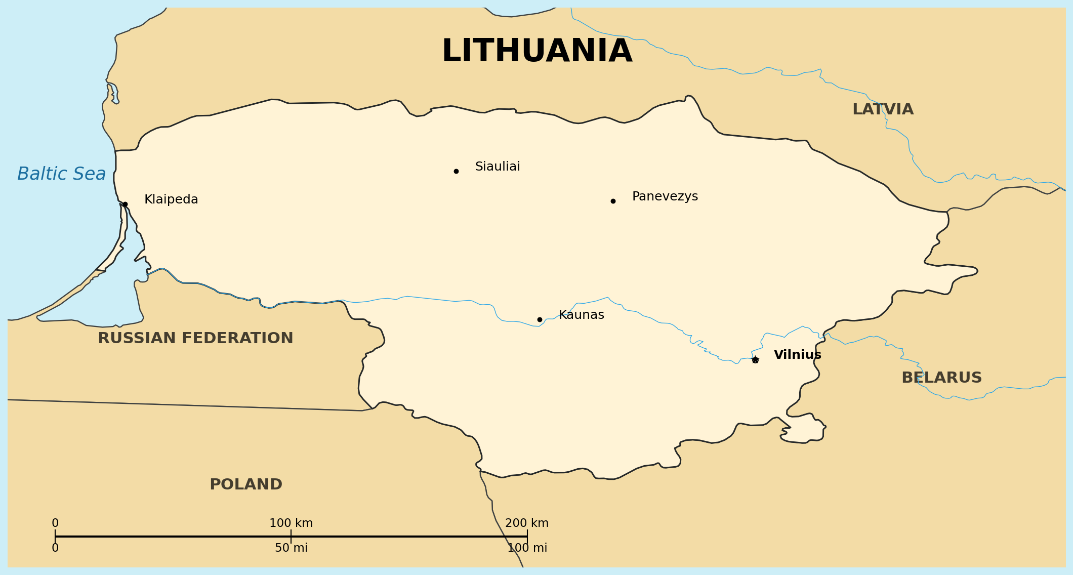 Map of Lithuania