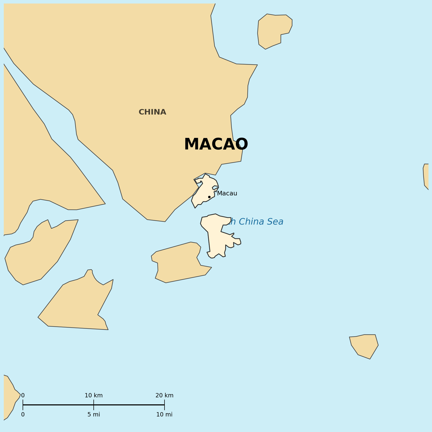 Map of Macau (China)