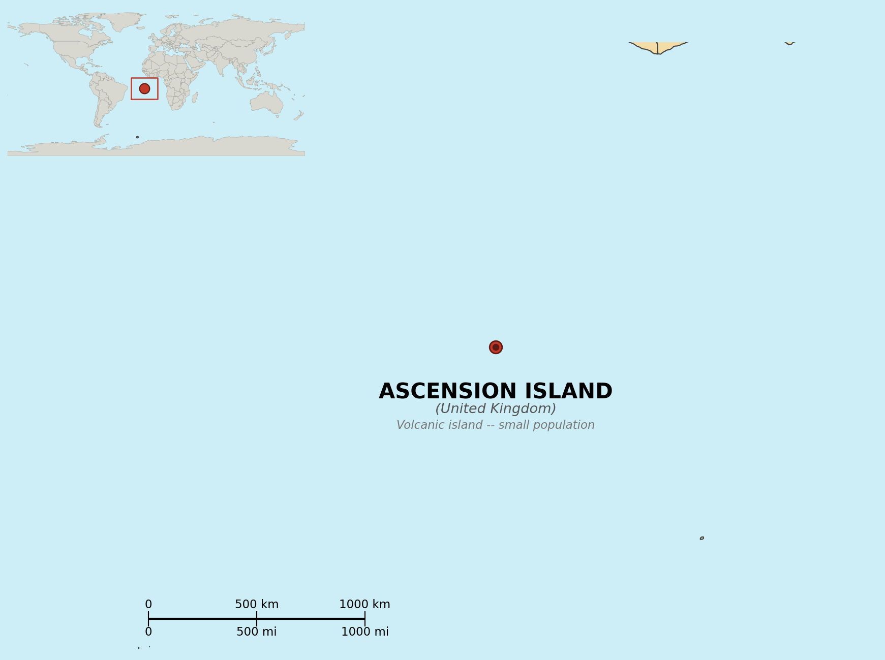Map of Ascension Island