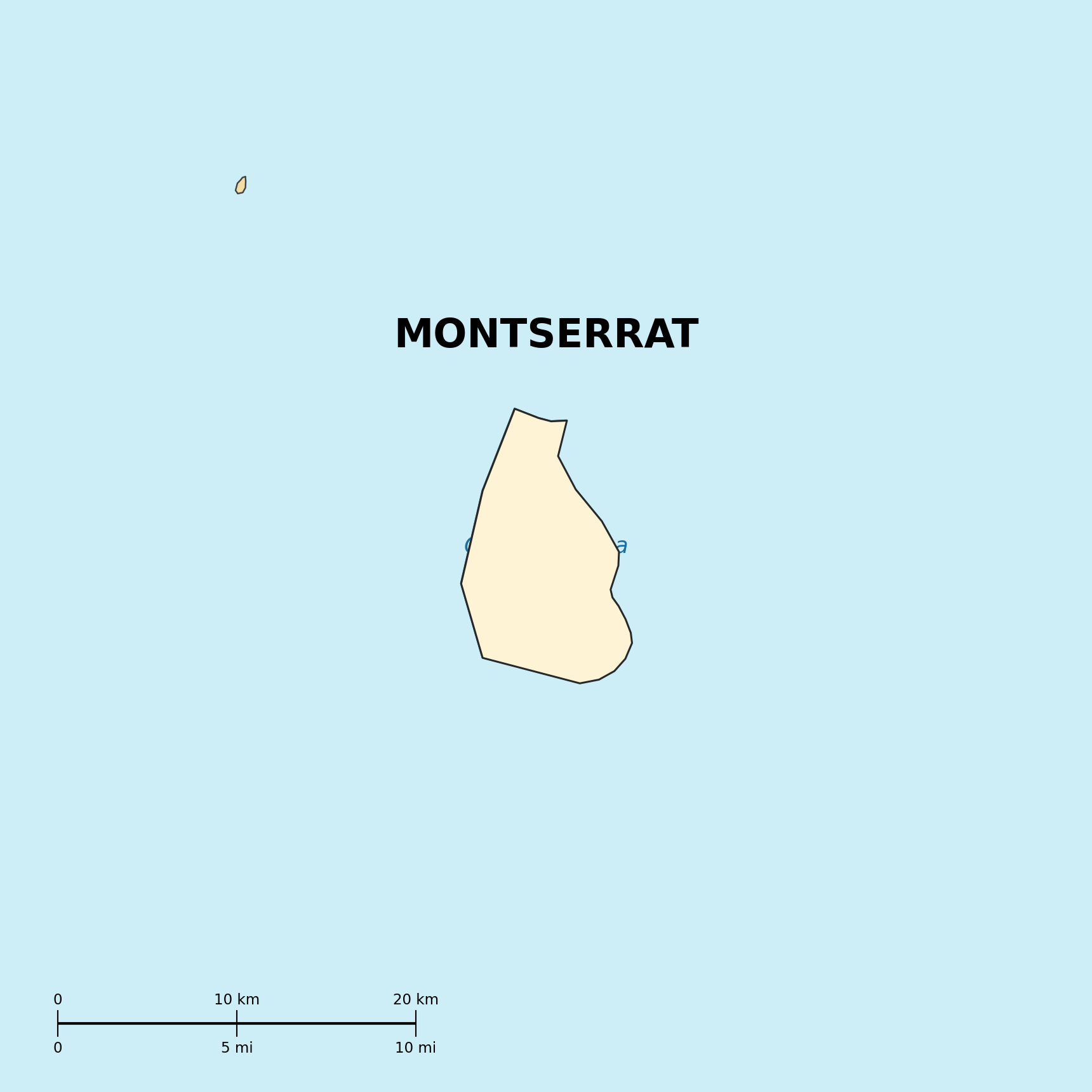 Map of Montserrat (U.K.)