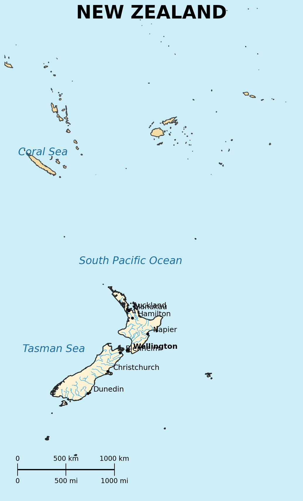 Map of New Zealand