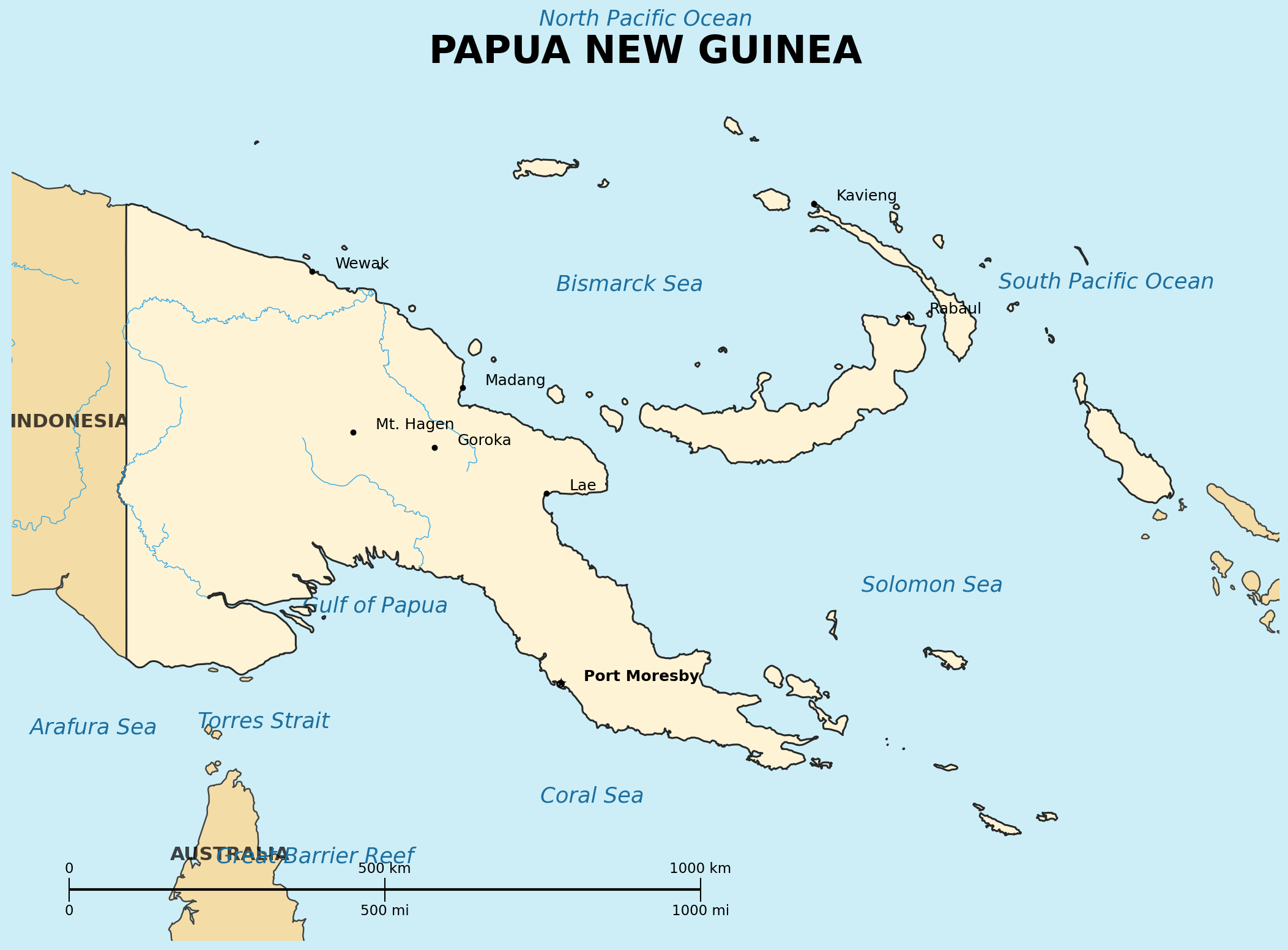 Map of Papua New Guinea