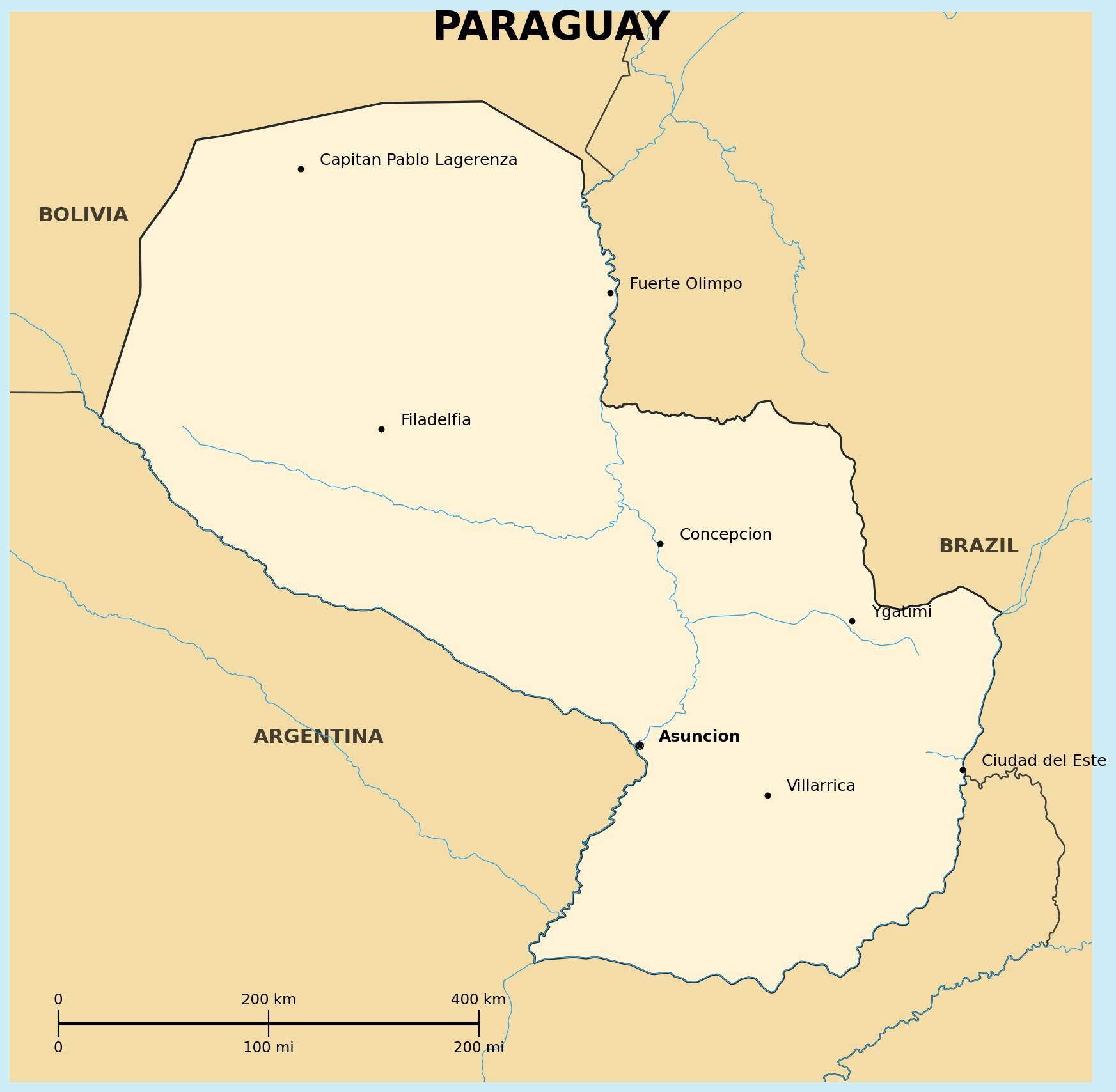 Map of Paraguay