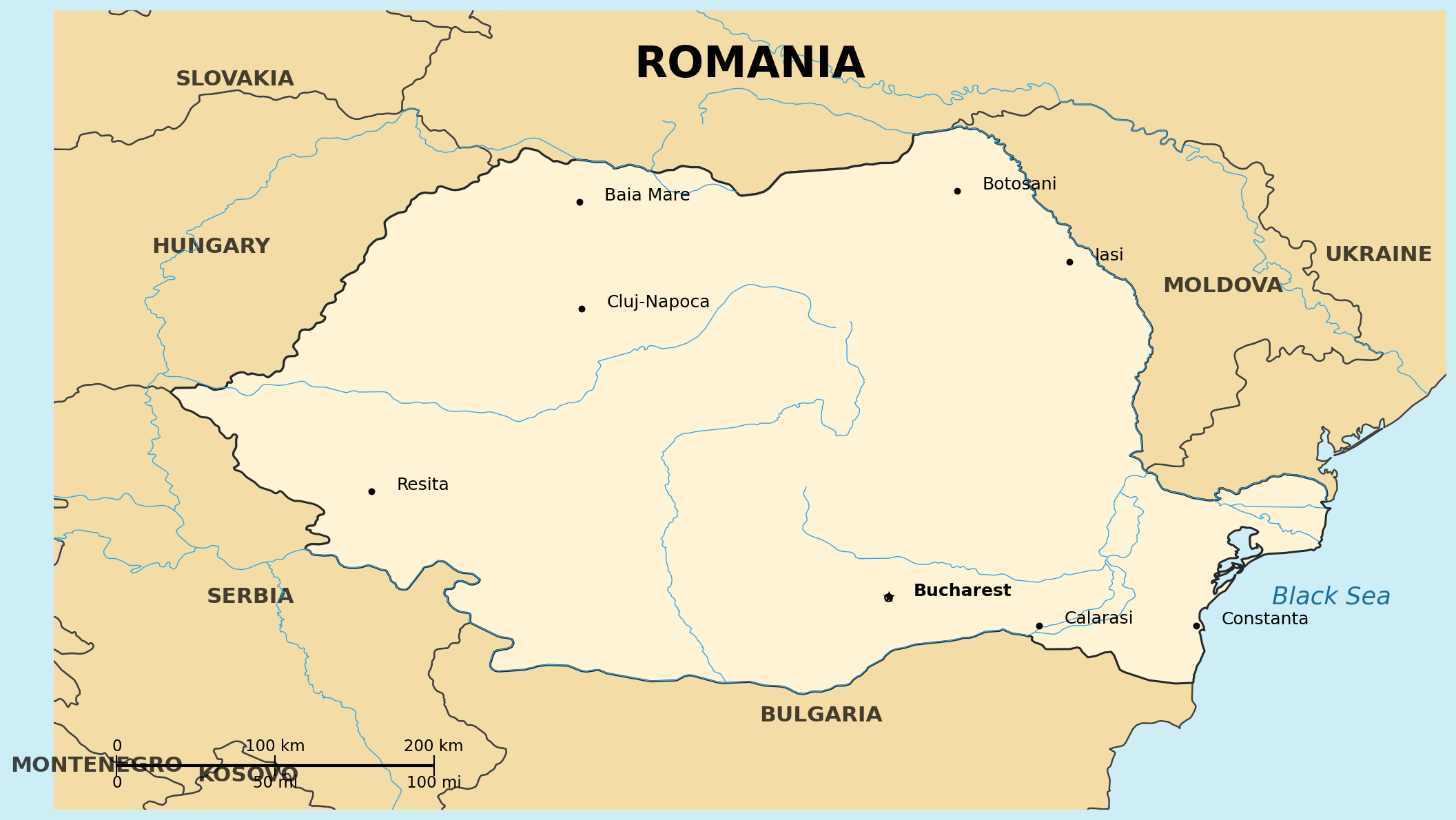 Map of Romania