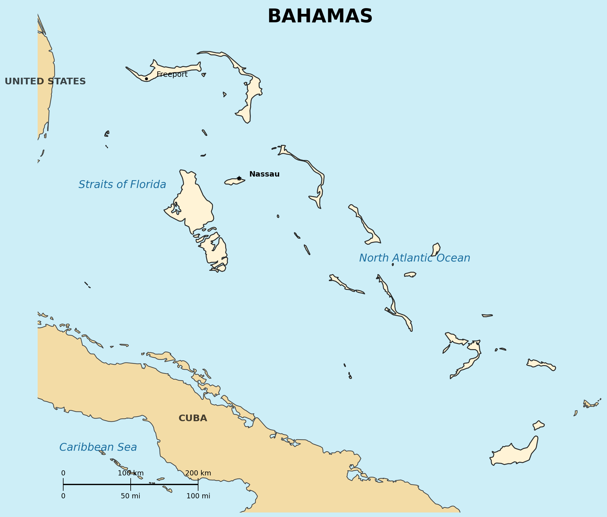Map of Bahamas