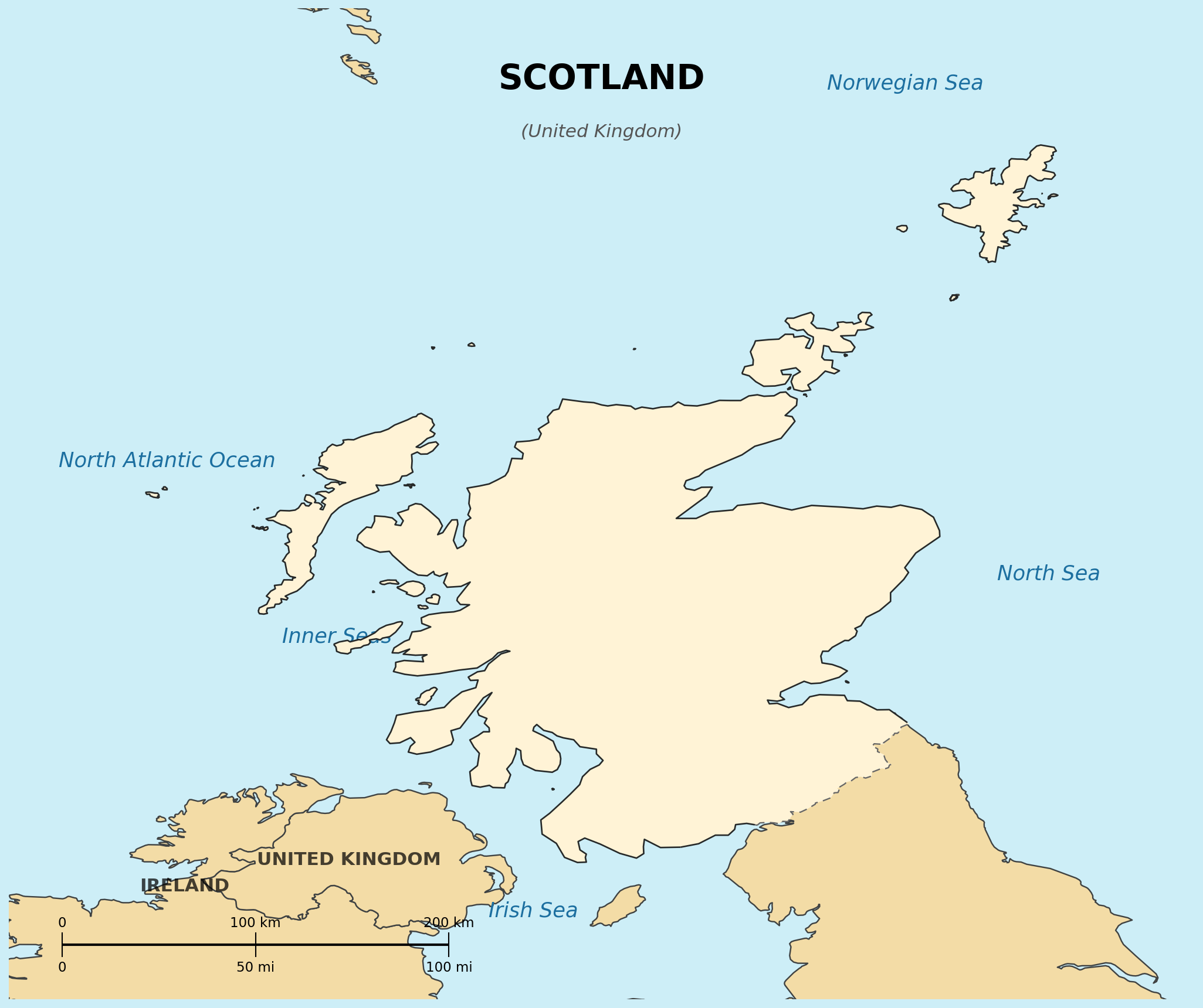Map of Scotland (U.K.)
