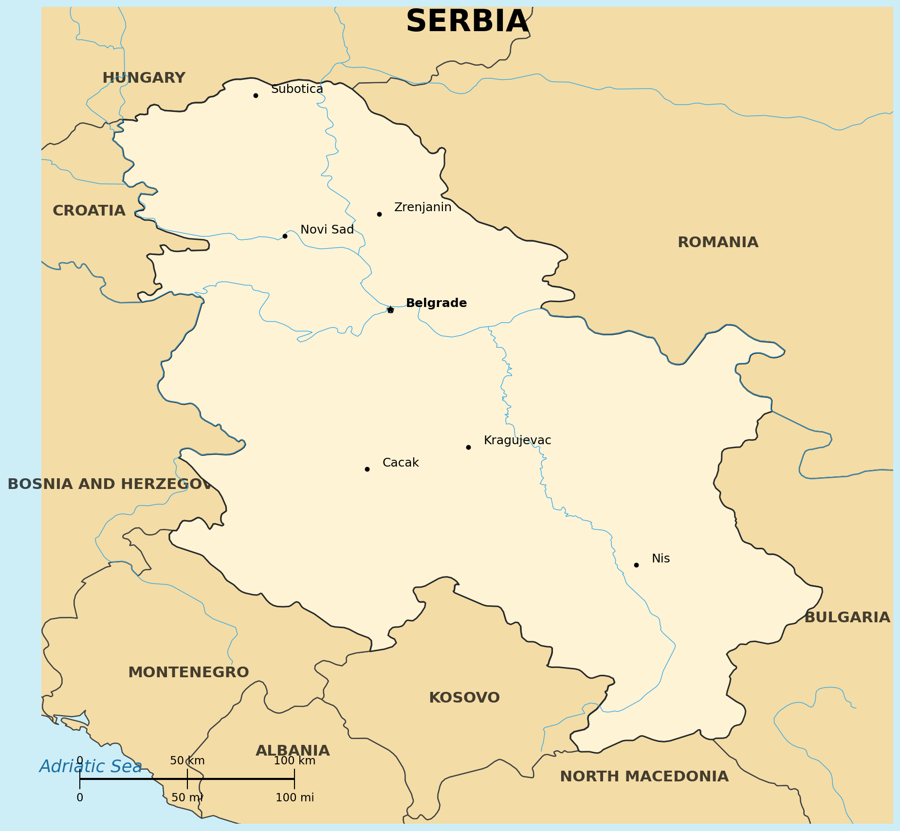Map of Serbia