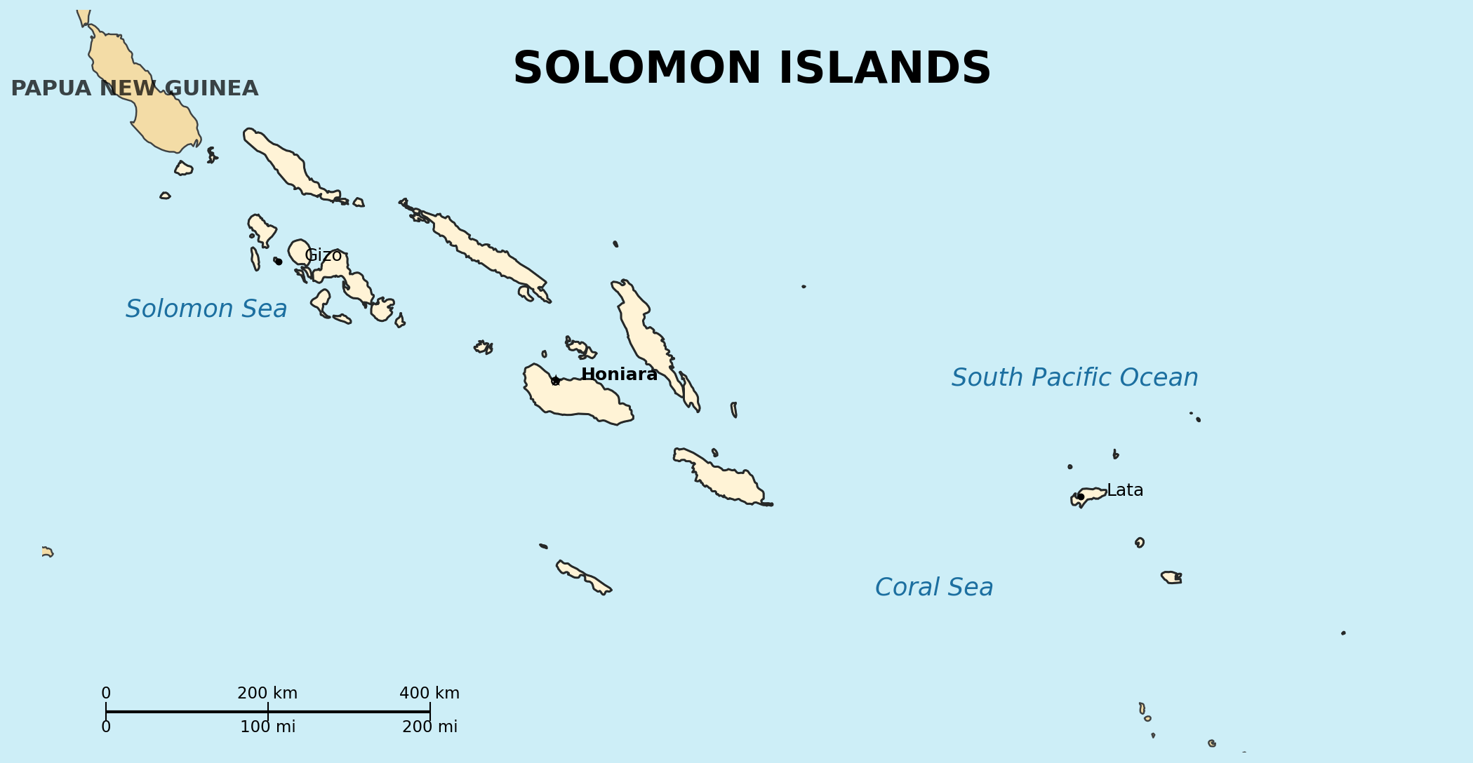 Map of Solomon Islands