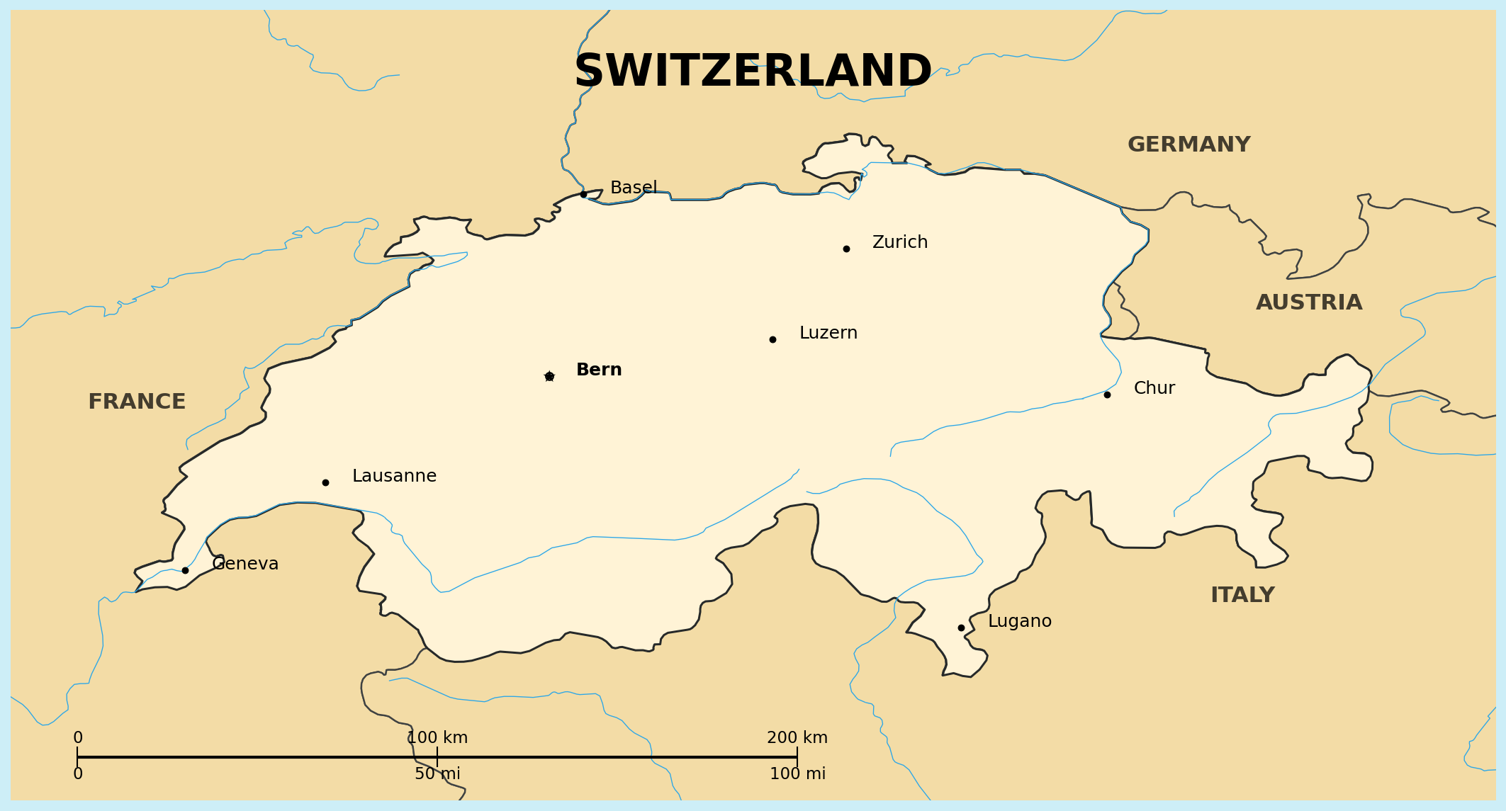 Map of Switzerland