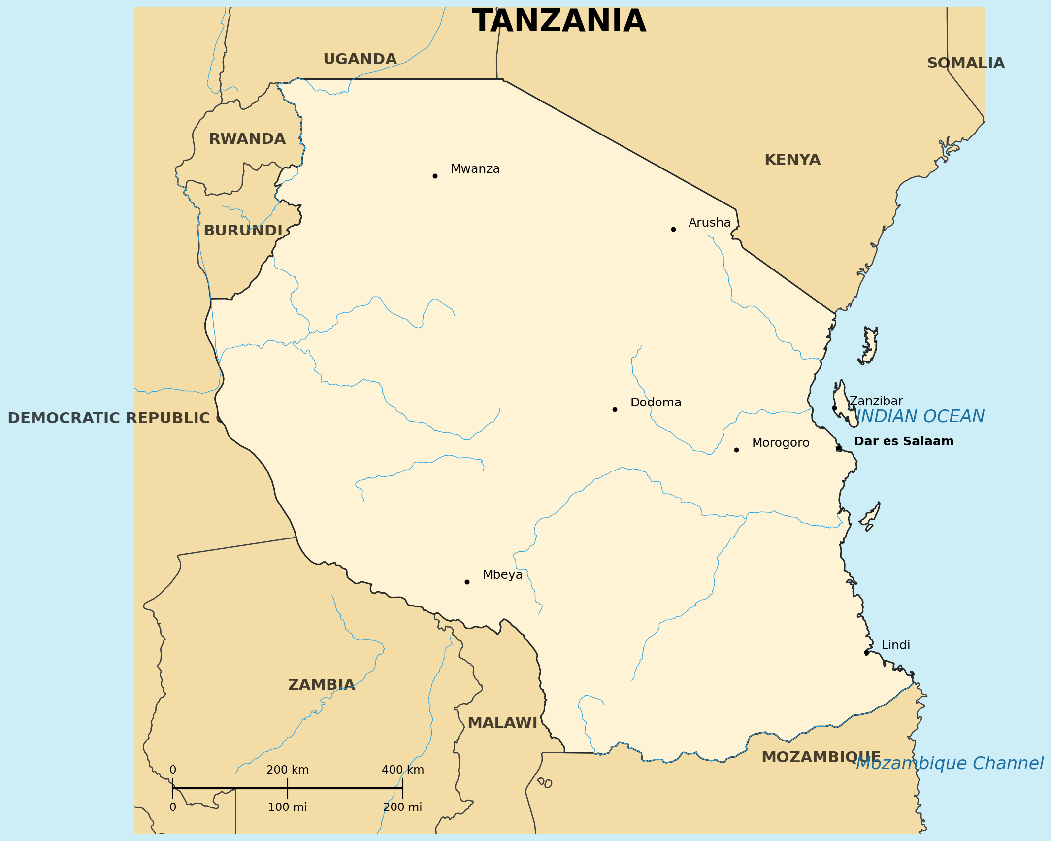 Map of Tanzania