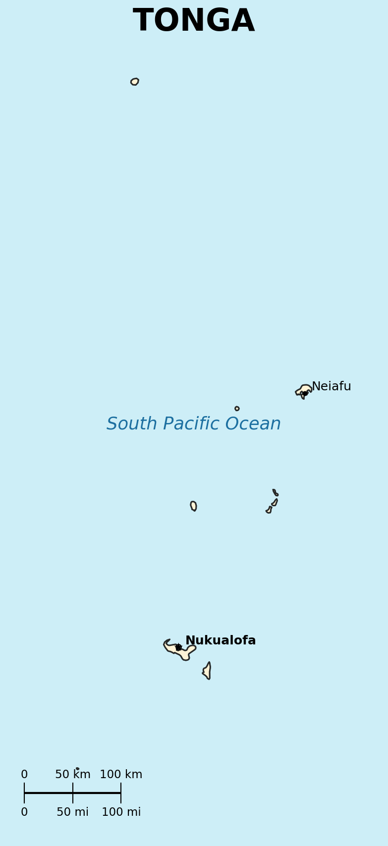 Map of Tonga