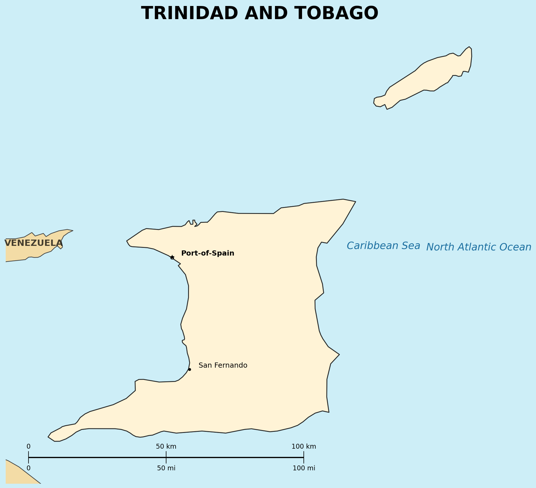 Map of Trinidad & Tobago