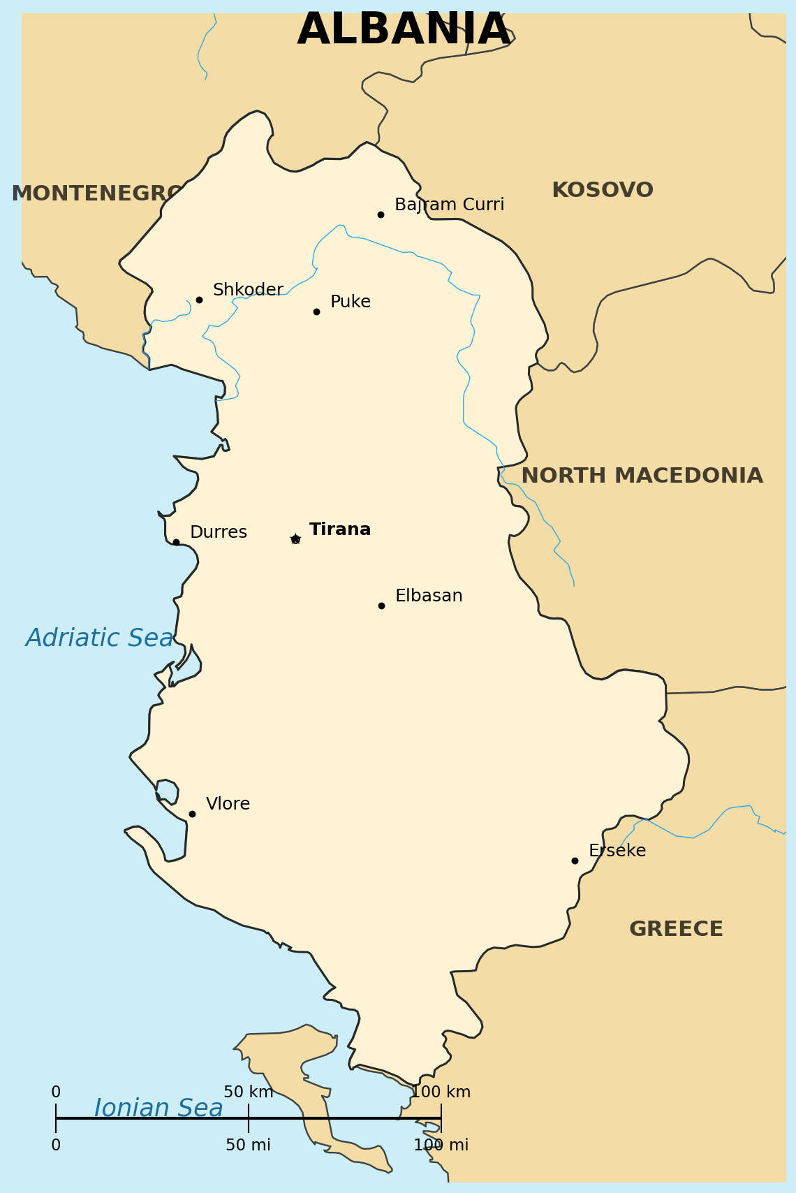Map of Albania