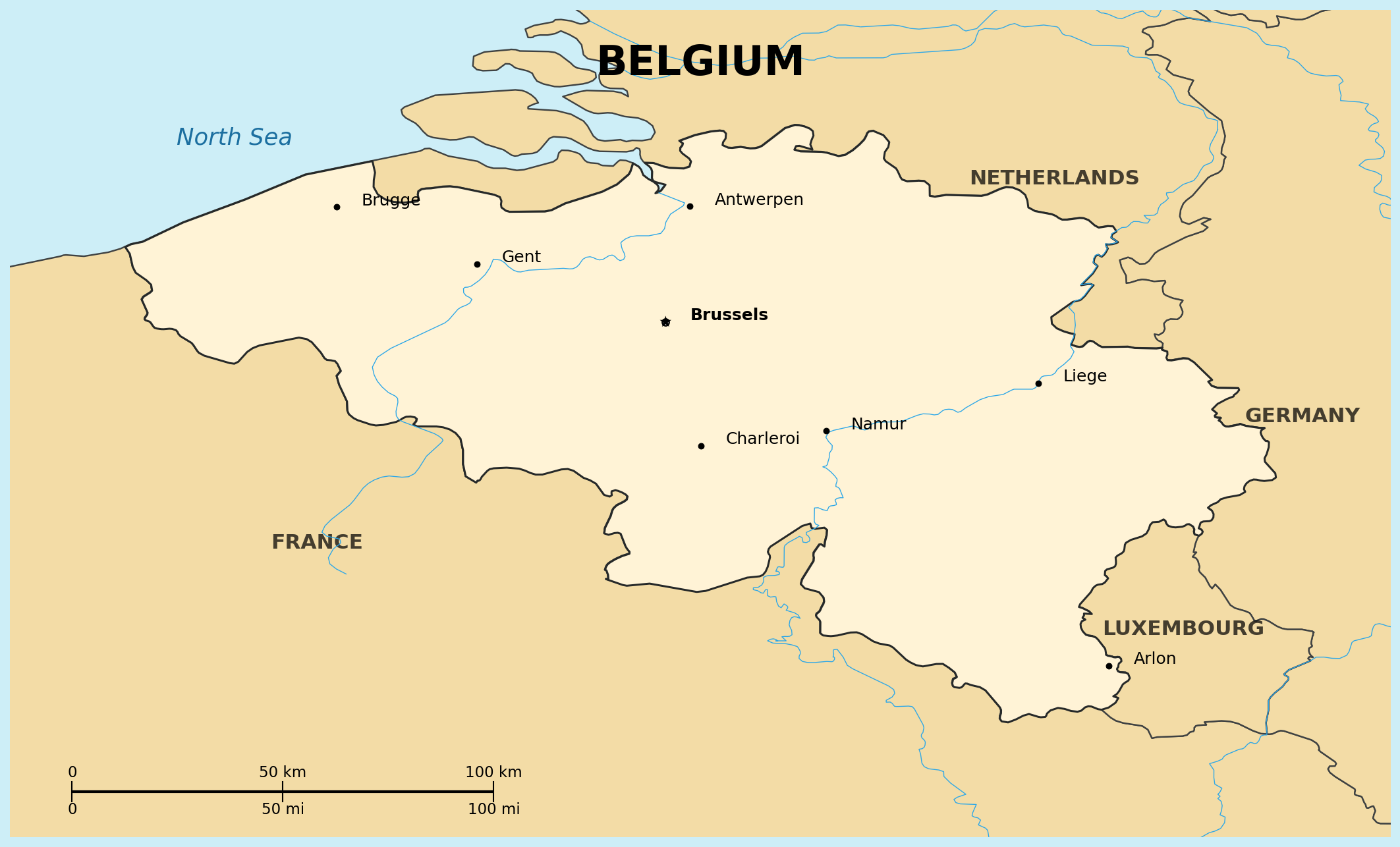 Map of Belgium