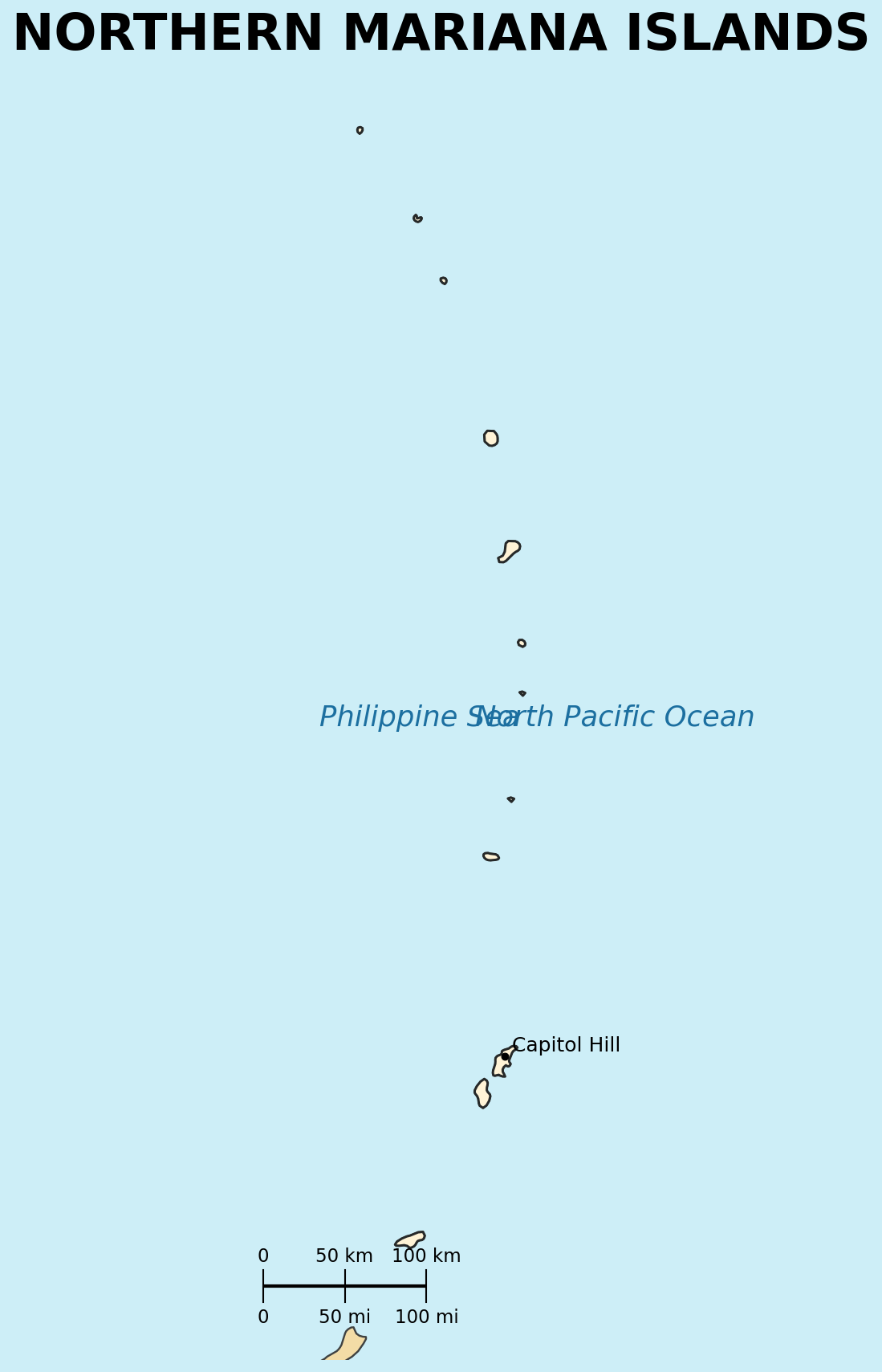 Map of Northern Mariana Islands (U.S.)