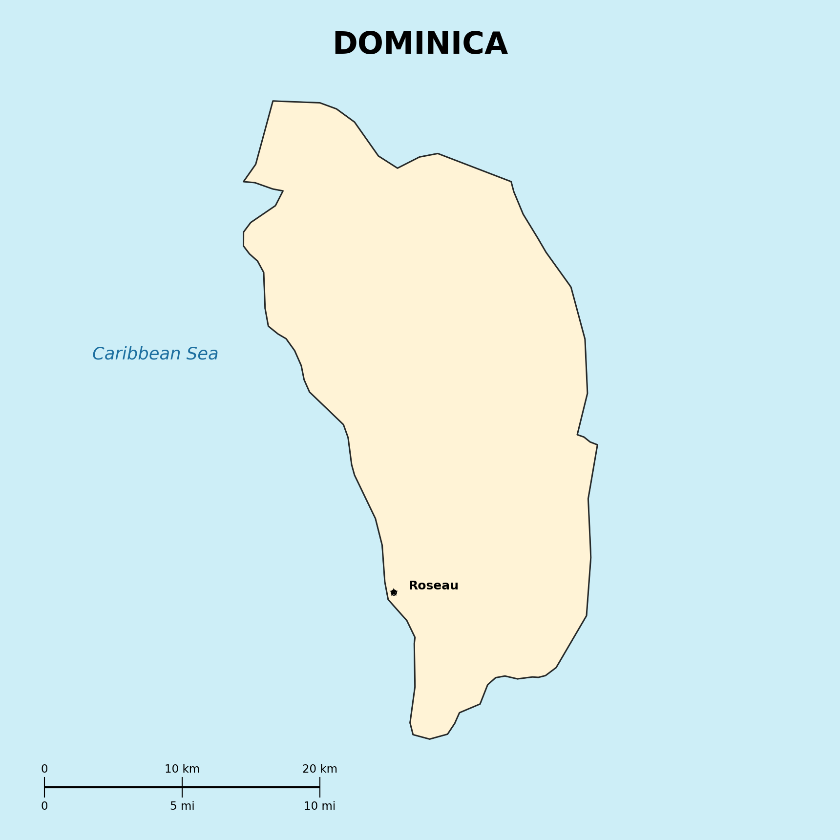 Map of Dominica