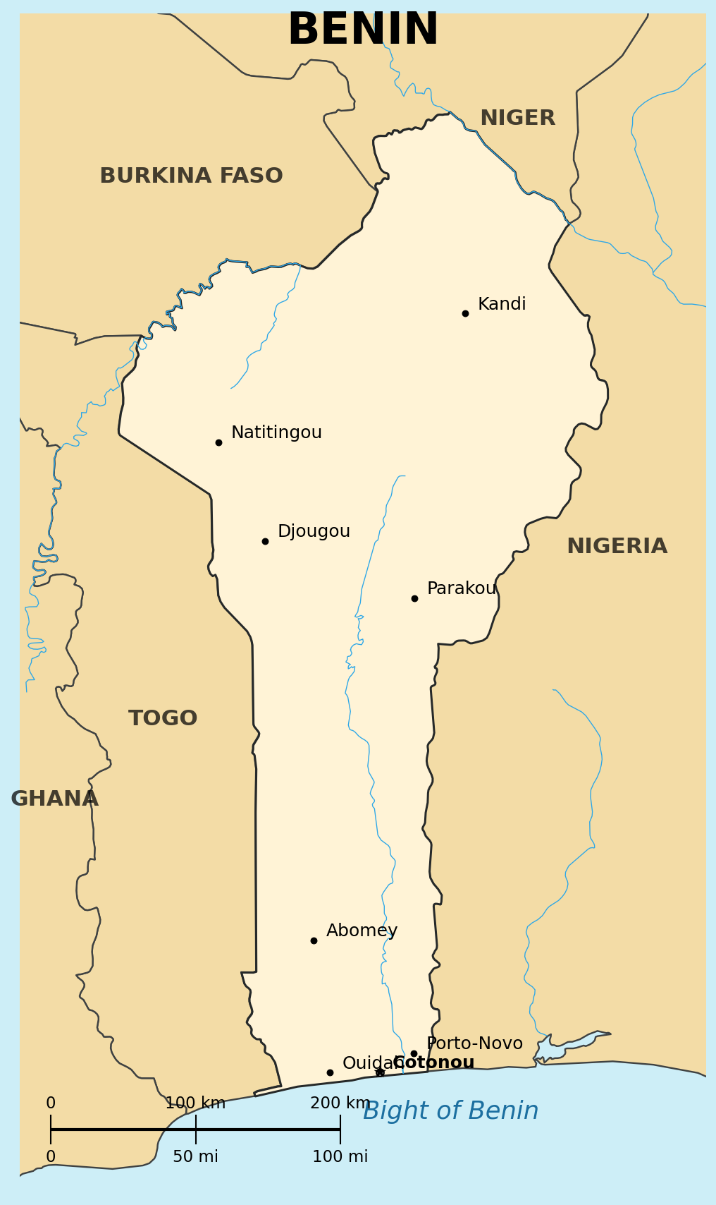 Map of Benin