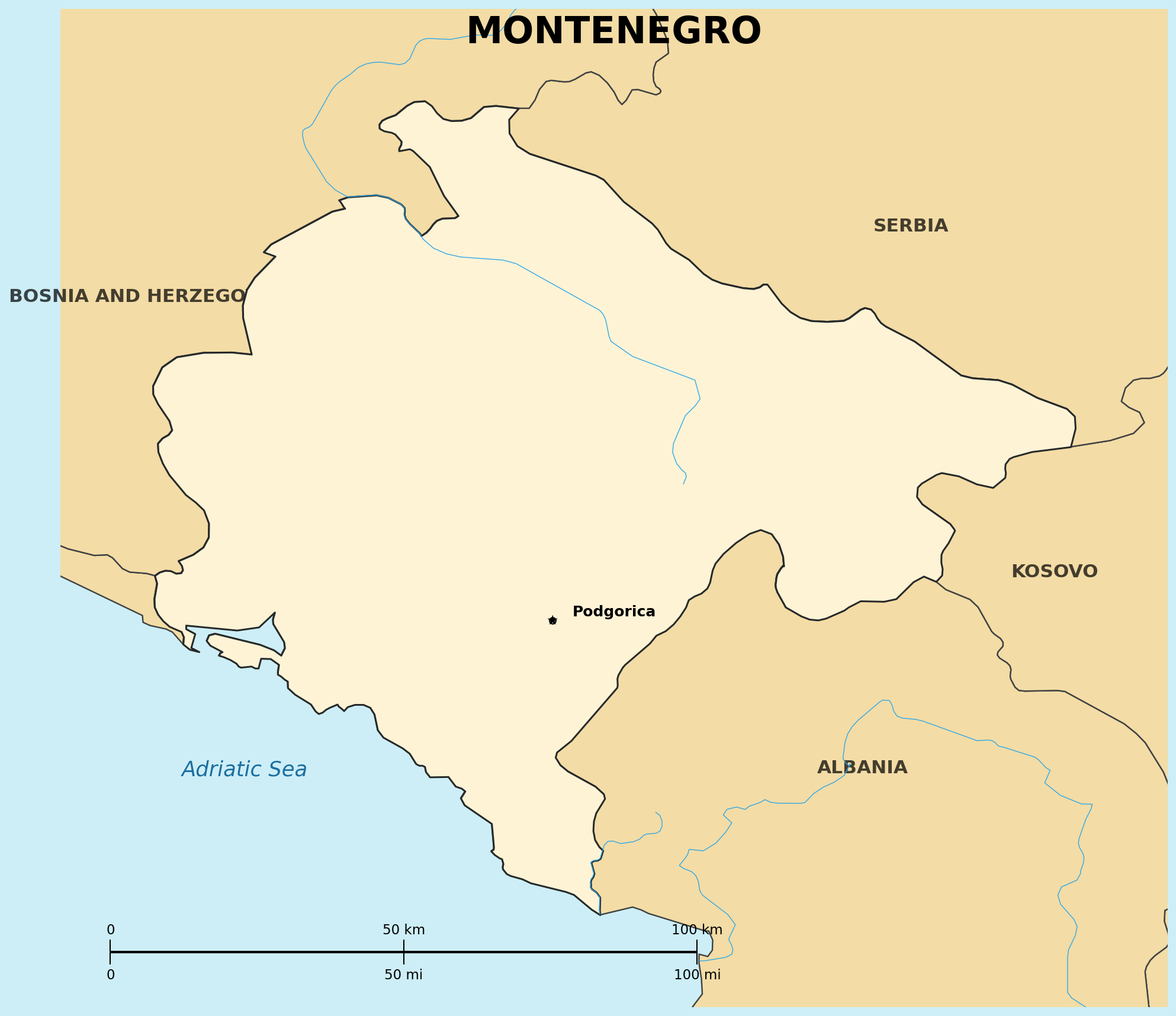 Map of Montenegro