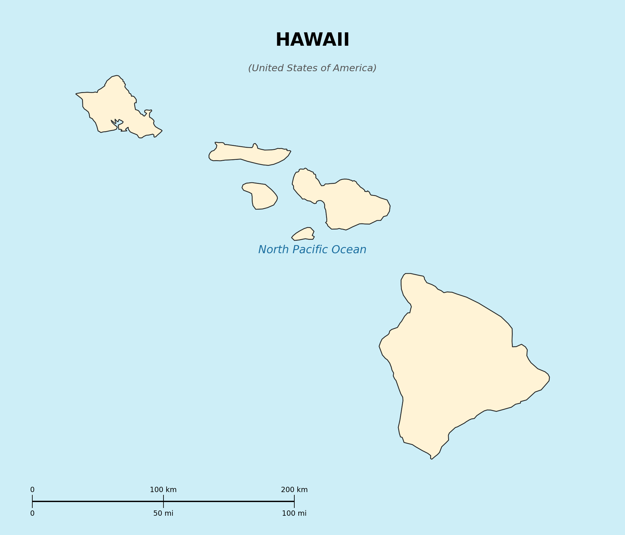 Map of Hawaii (U.S. State)