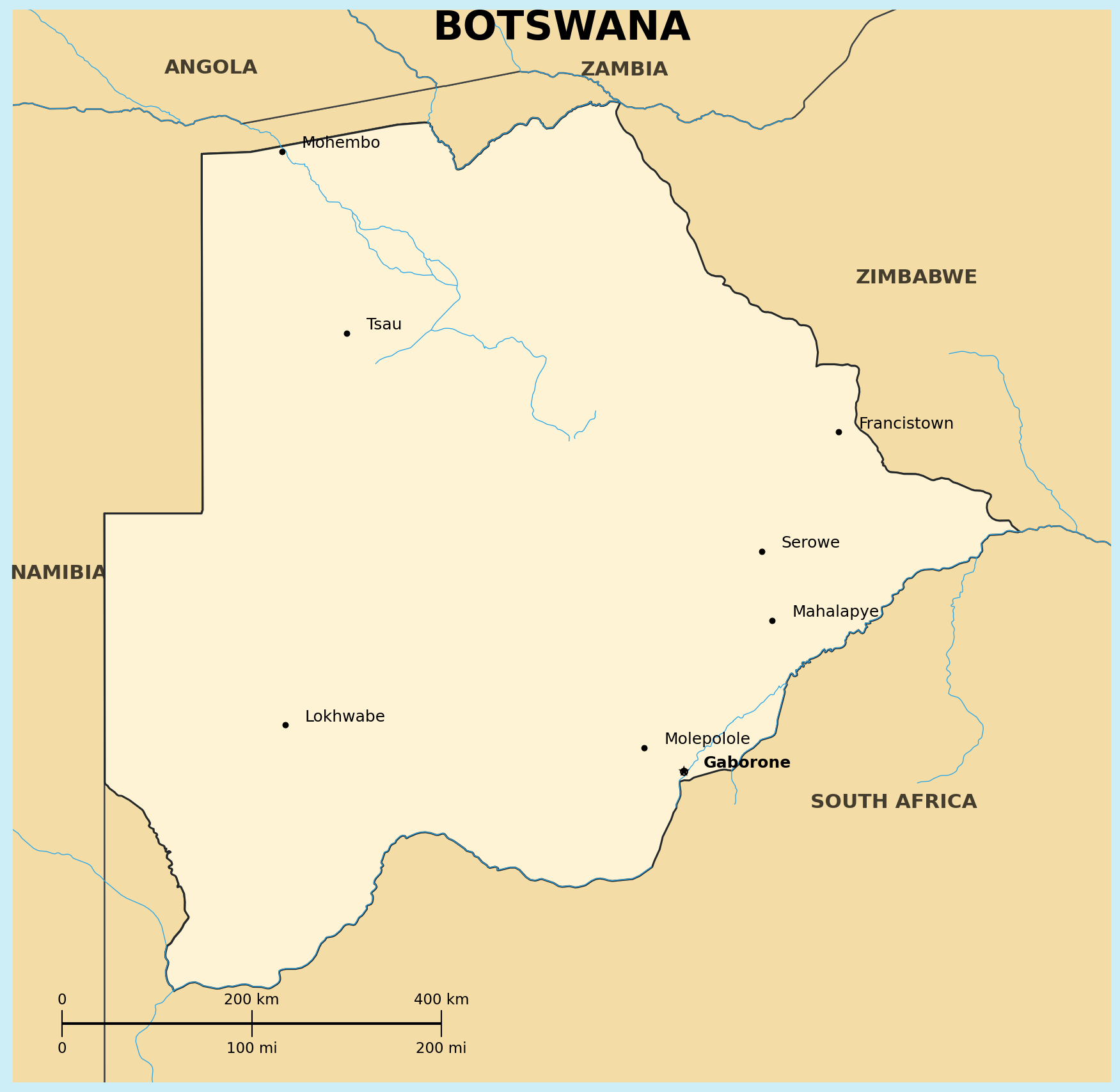 Map of Botswana