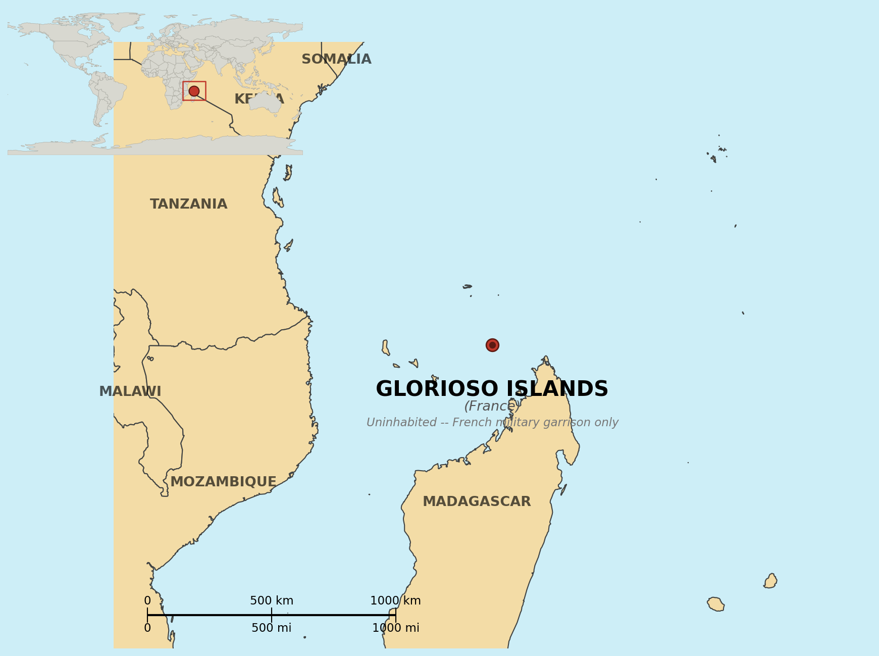 Map of Glorioso Islands