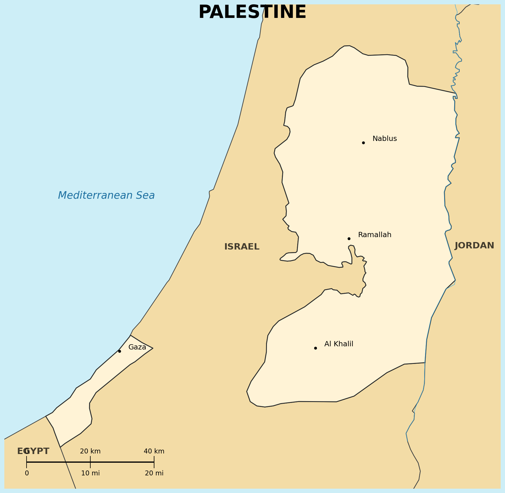 Map of West Bank