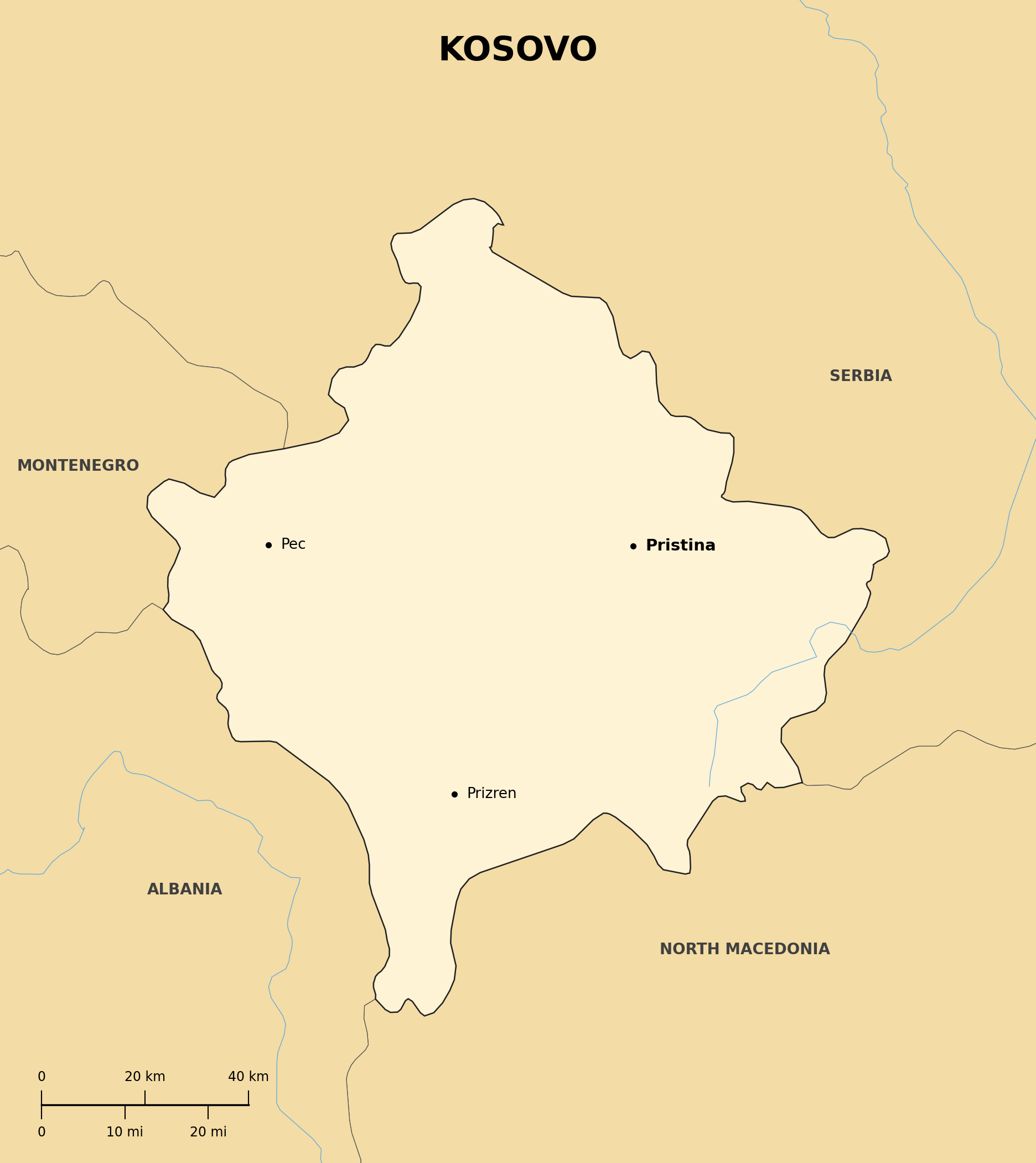 Map of Kosovo