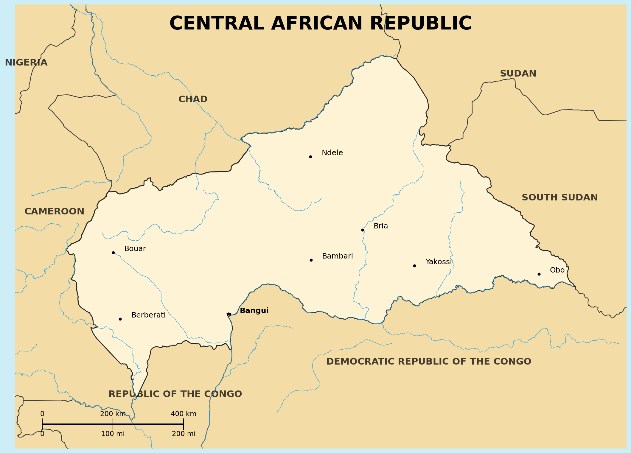 Map of Central African Republic