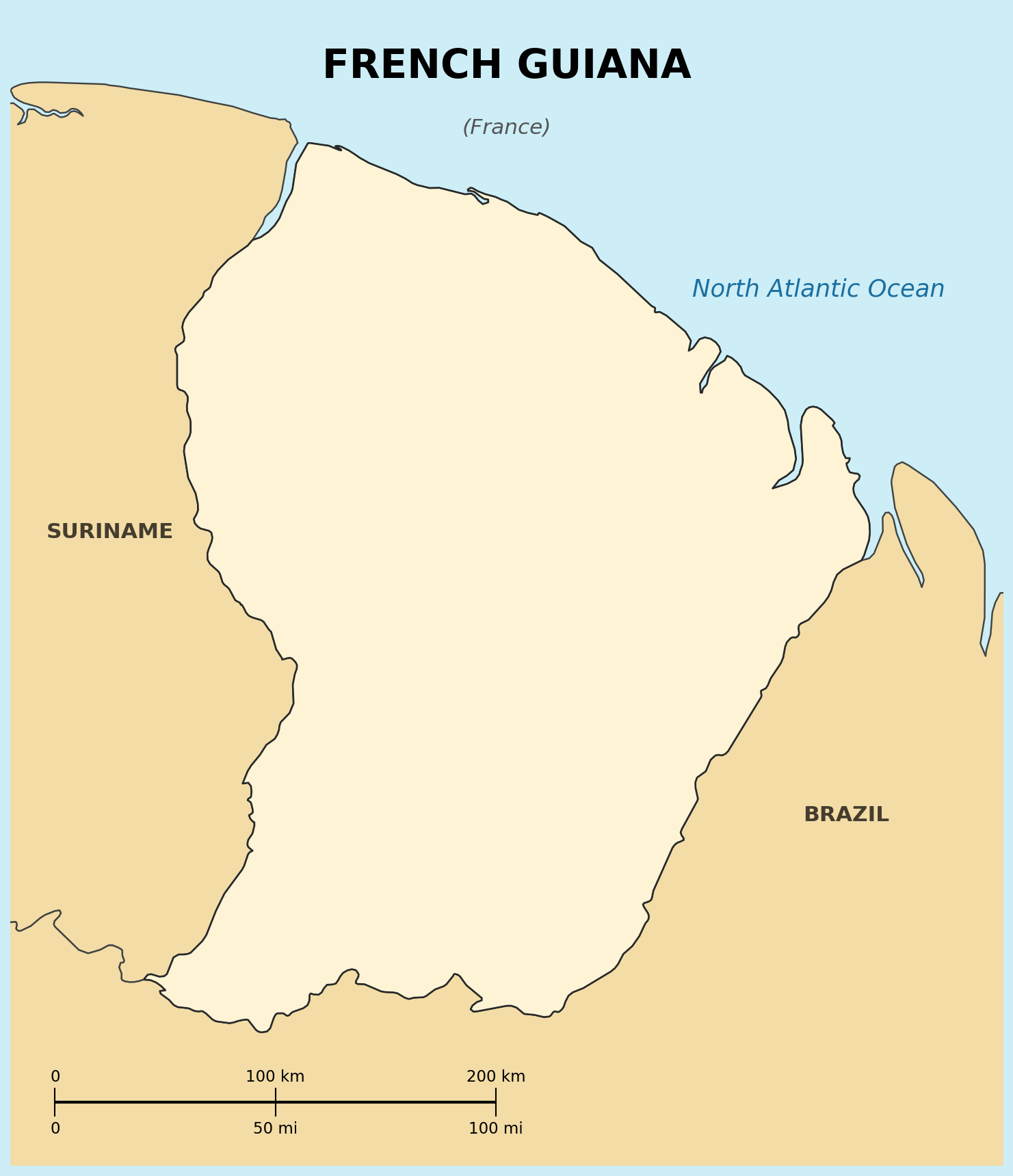 Map of French Guiana