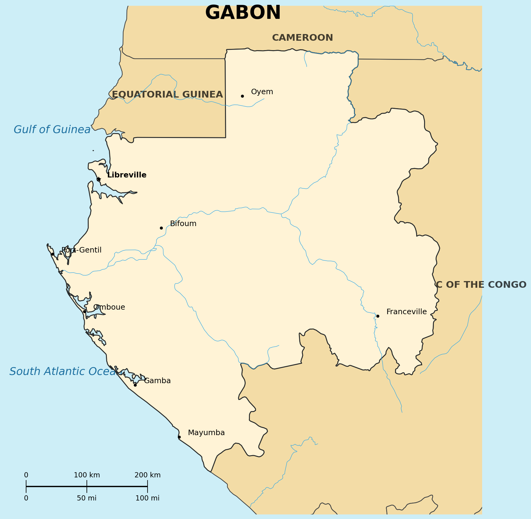Map of Gabon