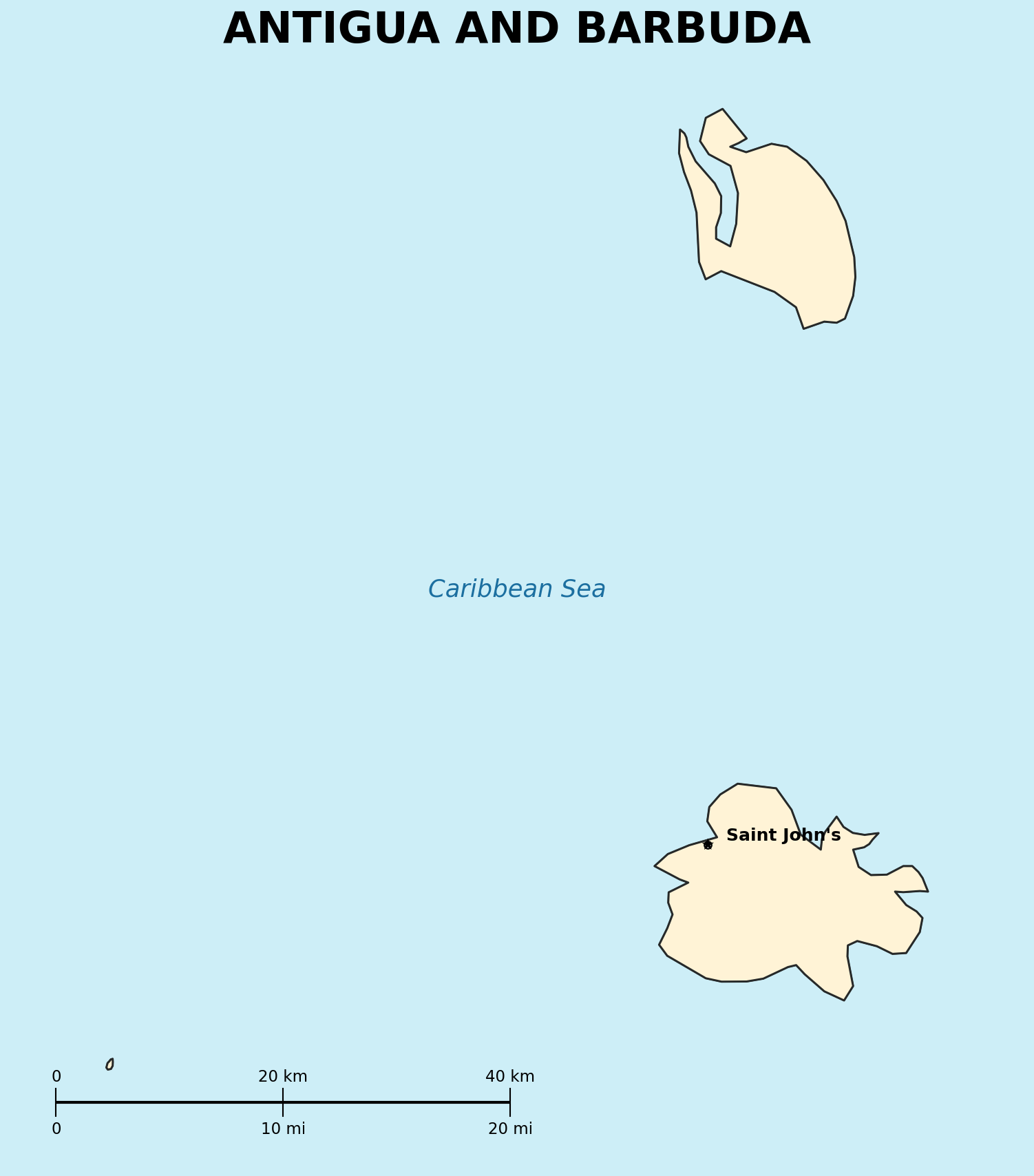 Map of Antigua & Barbuda