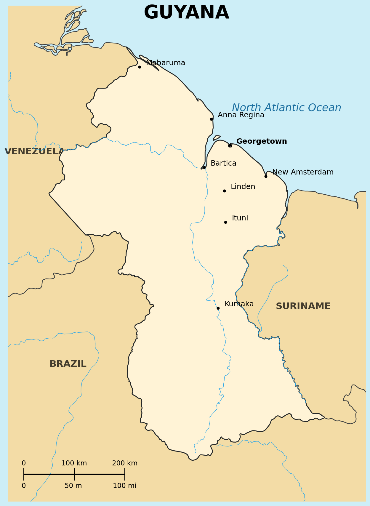 Map of Guyana