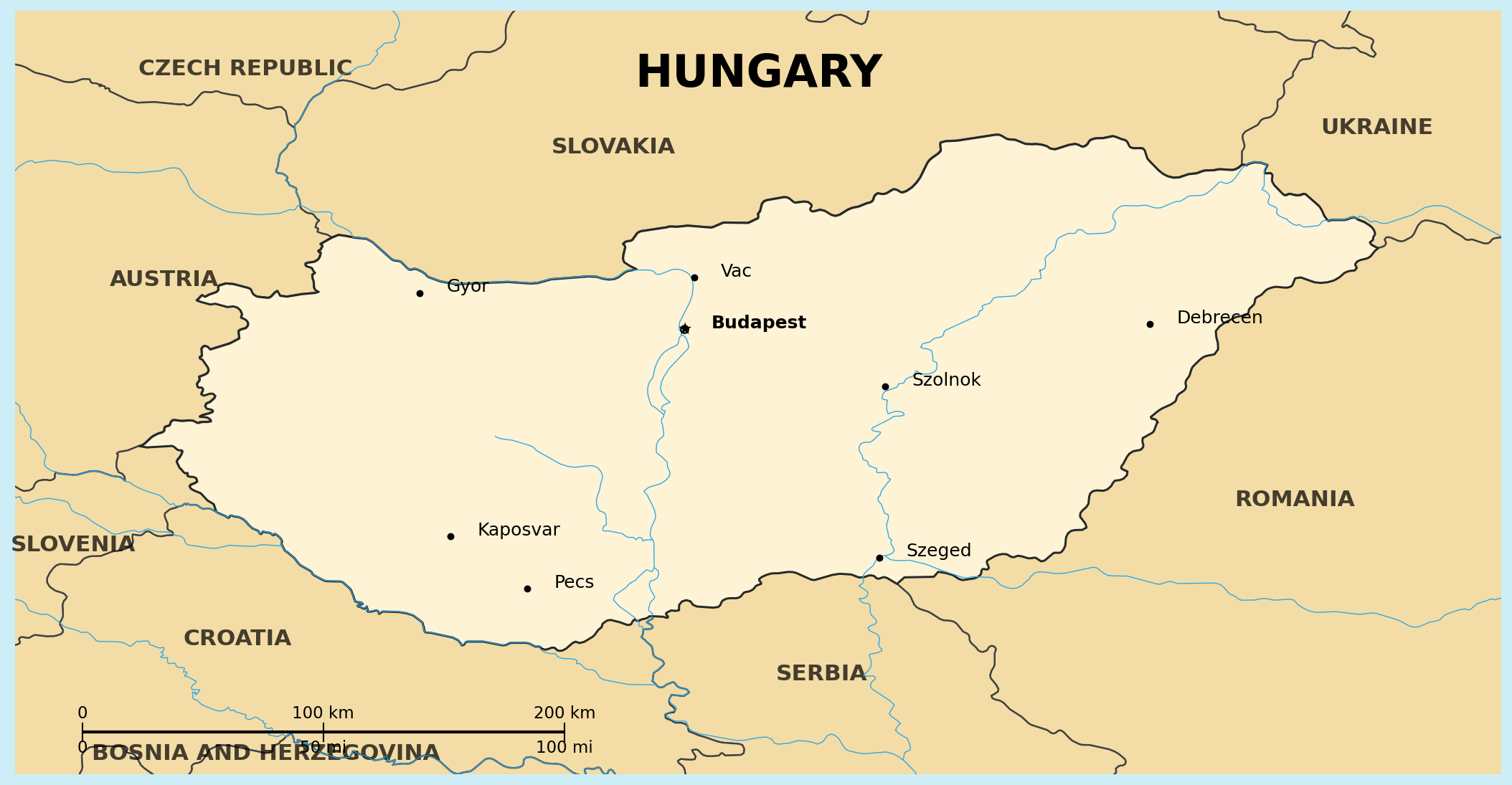 Map of Hungary