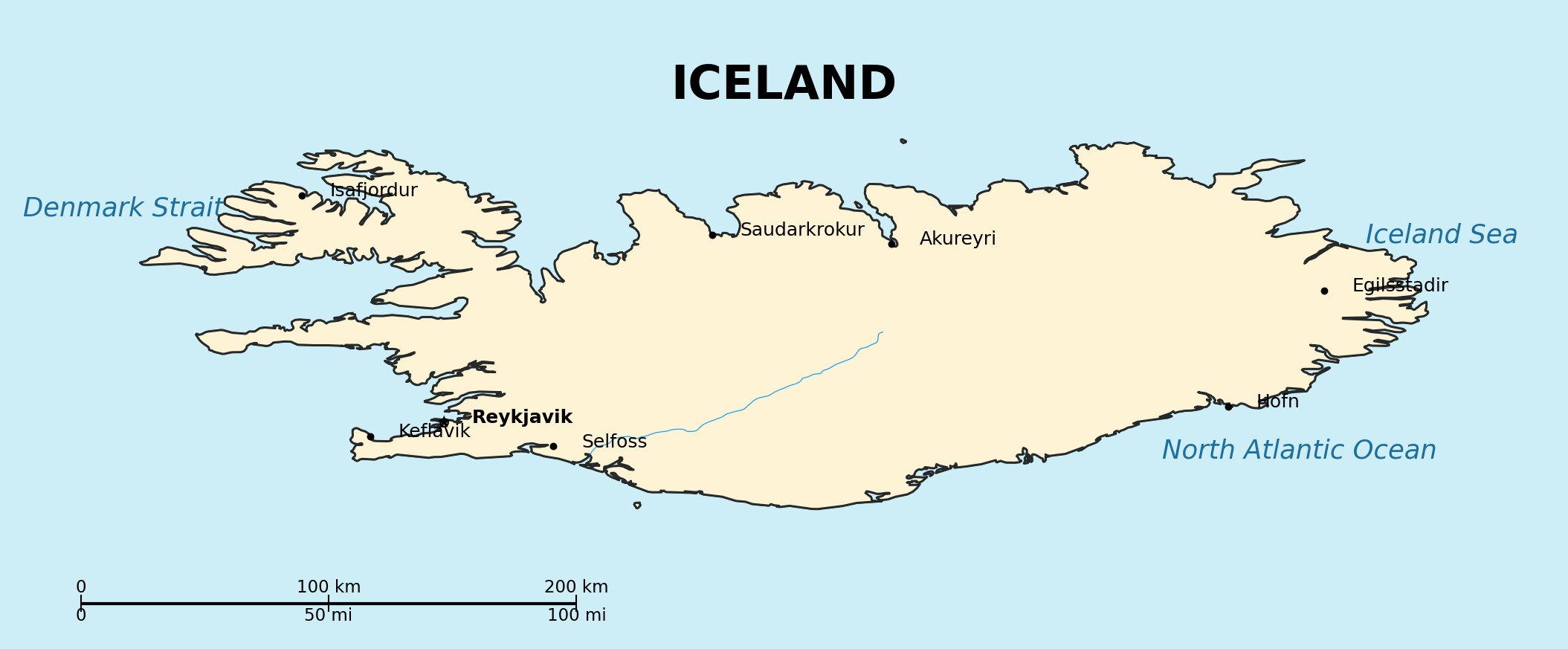 Map of Iceland