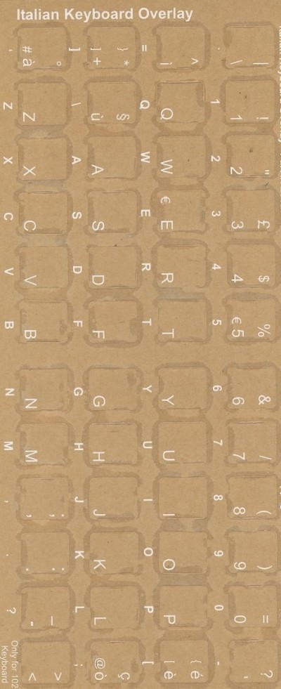 Keyboard Stickers for Italian (white)